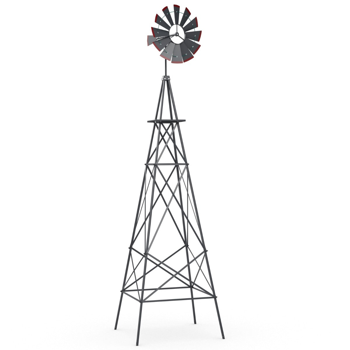 253cm Ornamental Windmill with 4 Support Legs for Backyard, Garden, Farm-Grey