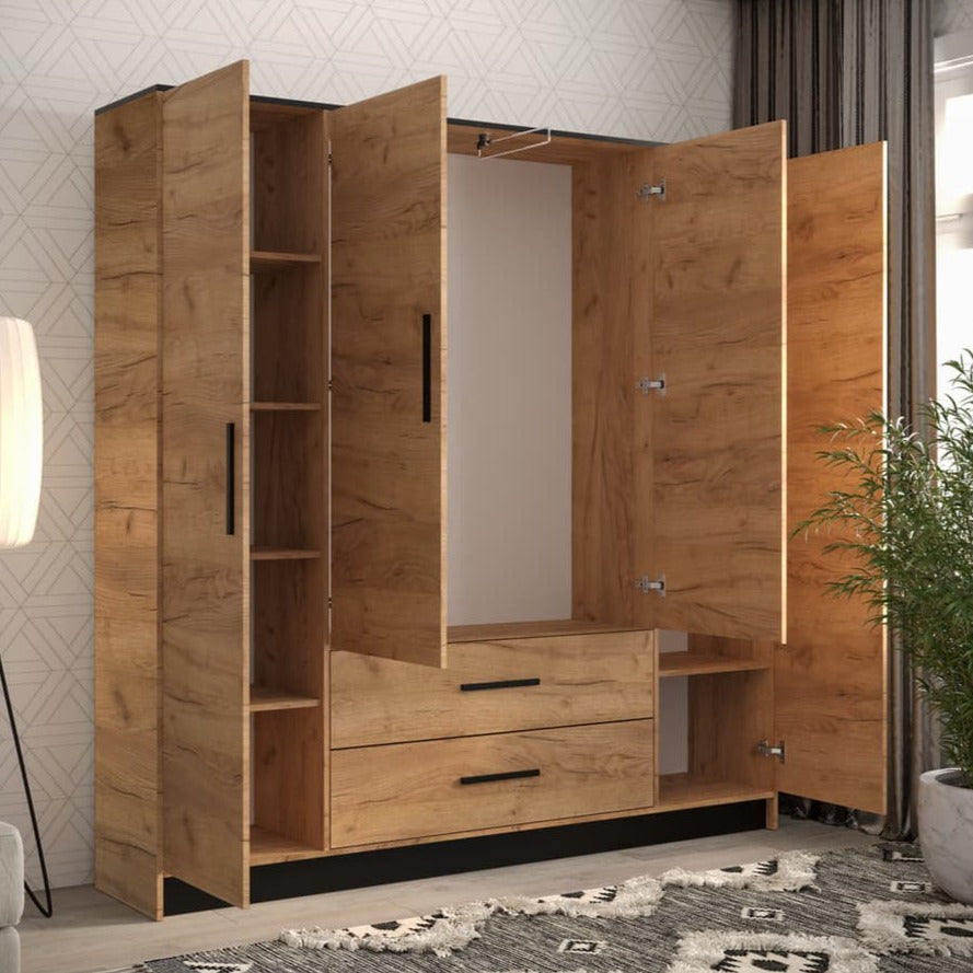 Malta III Hinged Door Wardrobe 201cm