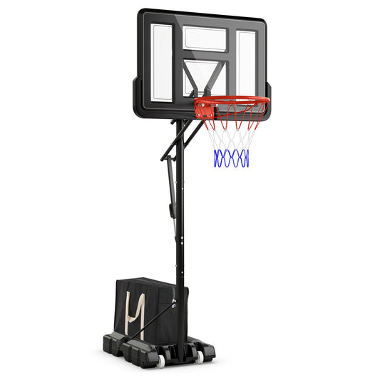 Outdoor Basketball Hoop System with Fillable Base and 2 Wheels-Black