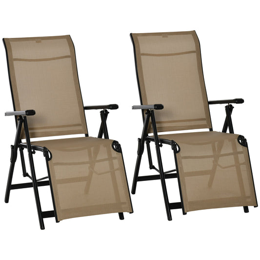 Outdoor Set of 2 Outdoor Sun Lounger in Beige