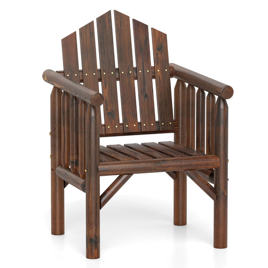 Outdoor Wood Armchair Dining Chair in Brown
