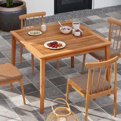100 x 100cm Outdoor Acacia Wood Dining Table for 4 People