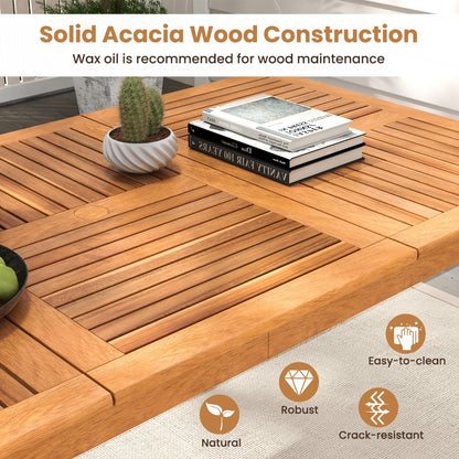 200 x 90cm Outdoor Acacia Wood Dining Table for 8 People