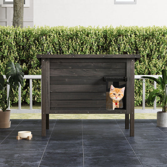 Outdoor Insulated Cat House with All-Round Insulated Styfoam-Black