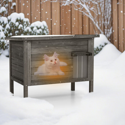 Outdoor Insulated Cat House with All-Round Insulated Styfoam-Black