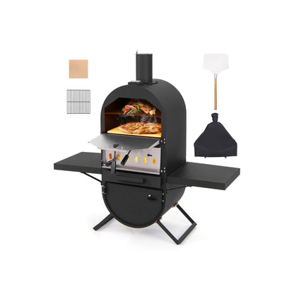 Wood Fired Pizza Oven with 600D Oxford Fabric Cover with Pizza Peel and Cooking Grill