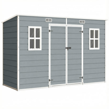 Outsunny Resin Garden Shed in Grey