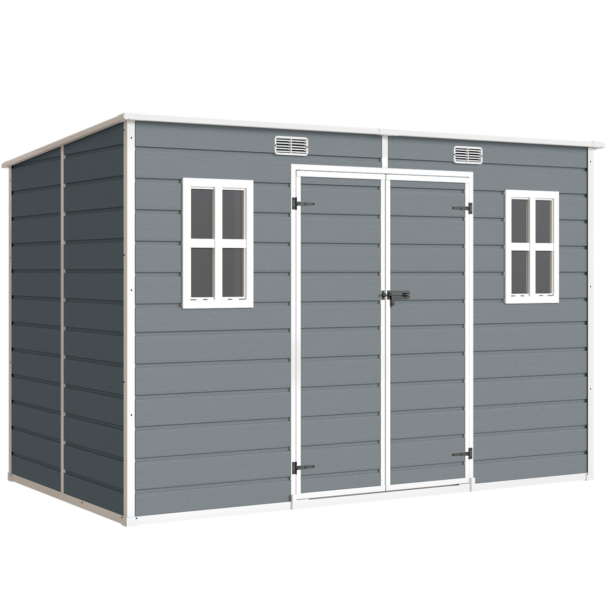 Outsunny Resin Garden Shed in Grey