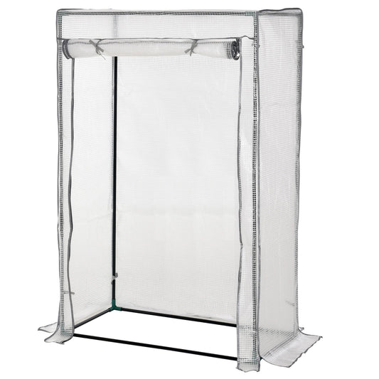 Outsunny Tomato Greenhouse with Roll-up Door in White