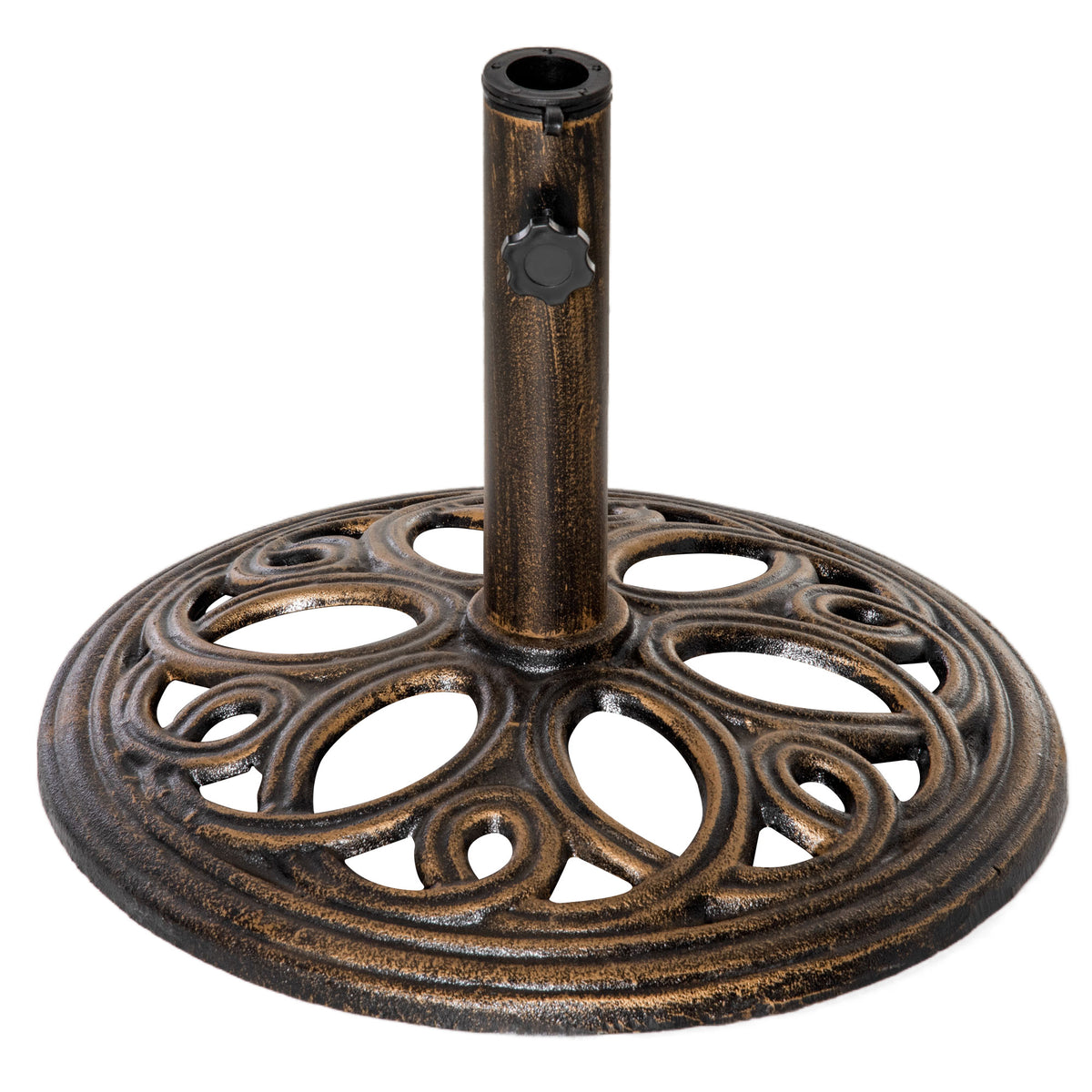 Outsunny 11.5 kg Cast Metal Round Patio Umbrella Base Stand in Bronze Tone