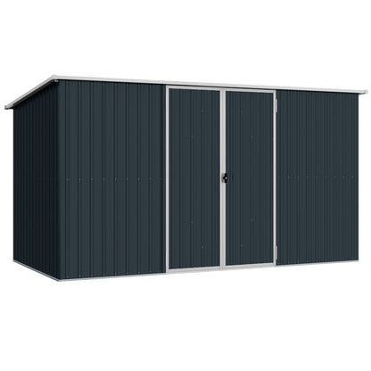 Outsunny Galvanised Steel Garden Shed in Grey
