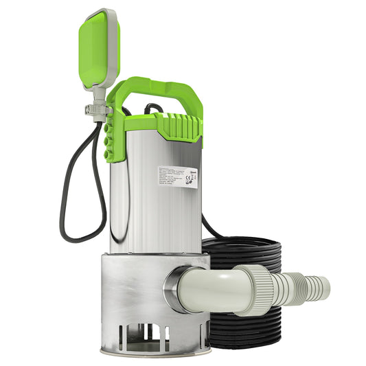 Outsunny 1100W Submersible Water Pump for Dirty/Clean Water in Green