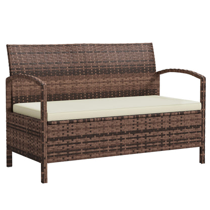Outsunny 125L Storage Garden Bench in Brown
