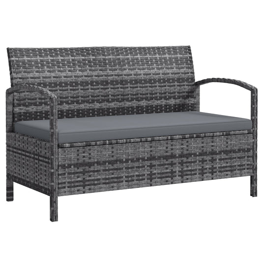 Outsunny 125L Storage Garden Bench in Grey