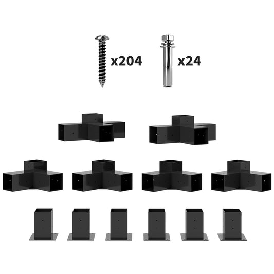 Outsunny 12PCS Pergola Kit in Black