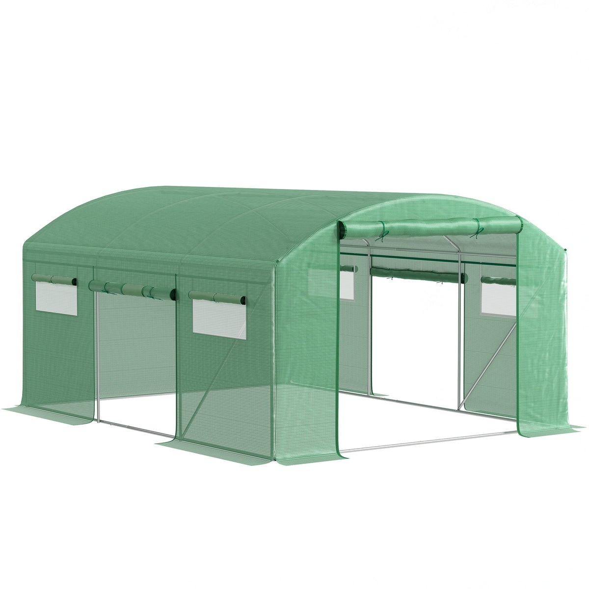 Outsunny Walk-In Polytunnel Greenhouse in Green
