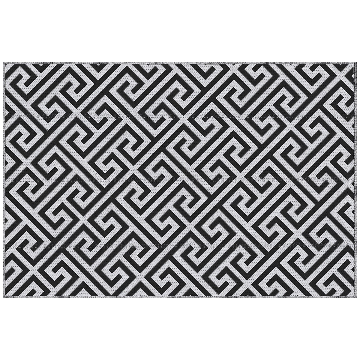 Outsunny Outdoor Rug in Black and White
