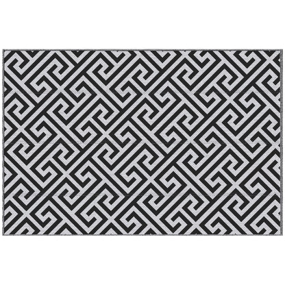 Outsunny Outdoor Rug in Black and White