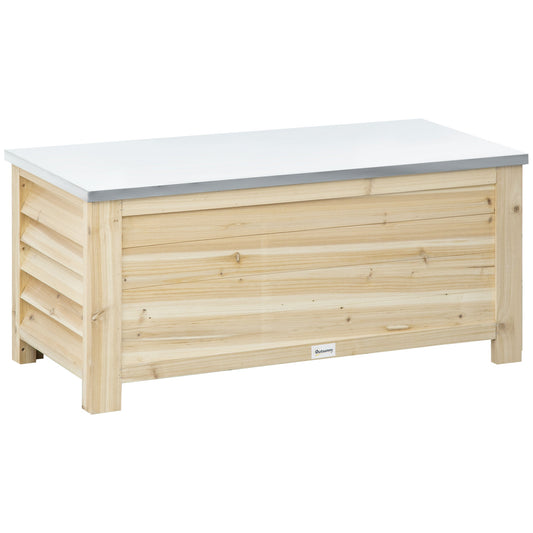 Outsunny 155L Outdoor Storage Box in a Natural Wood Finish