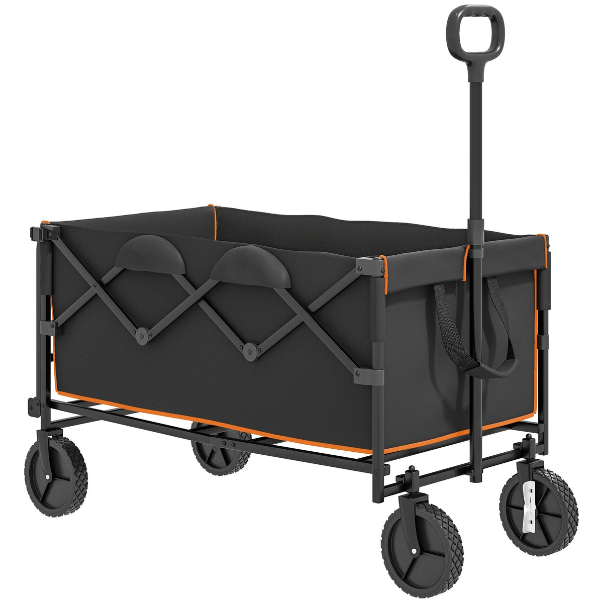 Outsunny 160L Festival Trolley on Wheels in Black and Orange