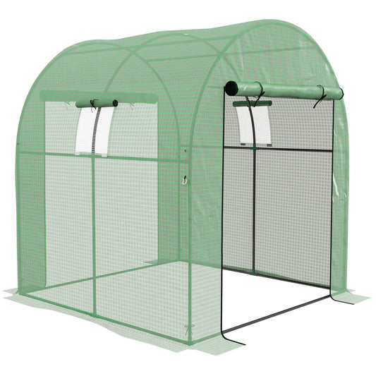 Outsunny Walk-In Polytunnel Greenhouse in Green