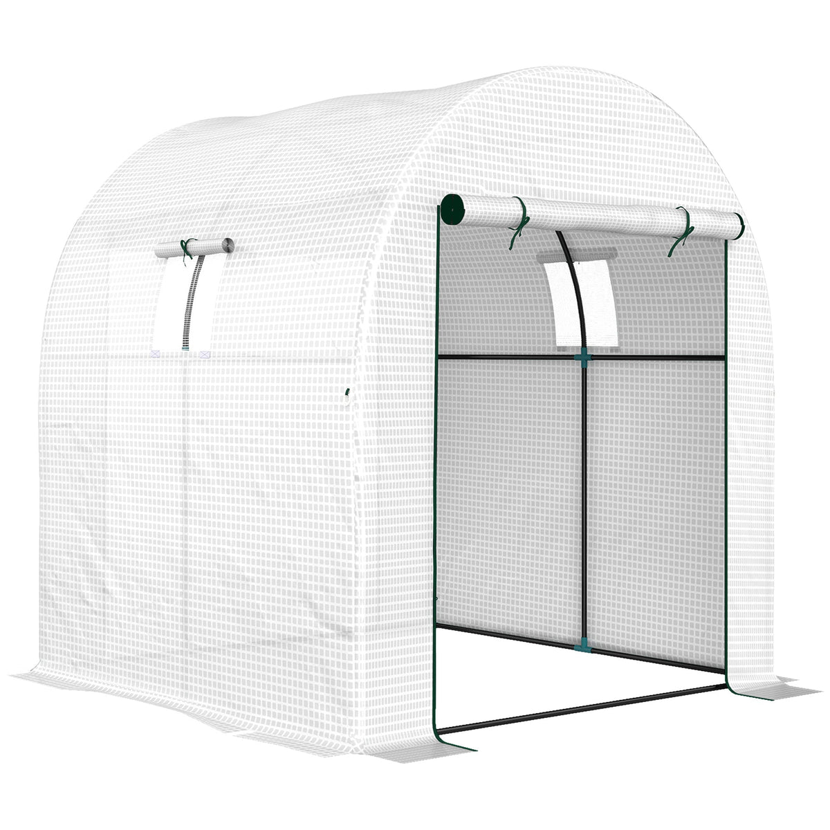 Outsunny Walk-In Polytunnel Greenhouse in White