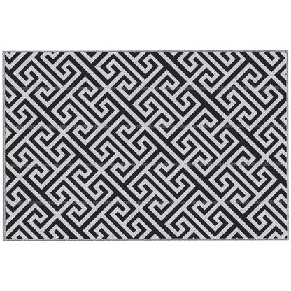 Outsunny Outdoor Rug in Black and White