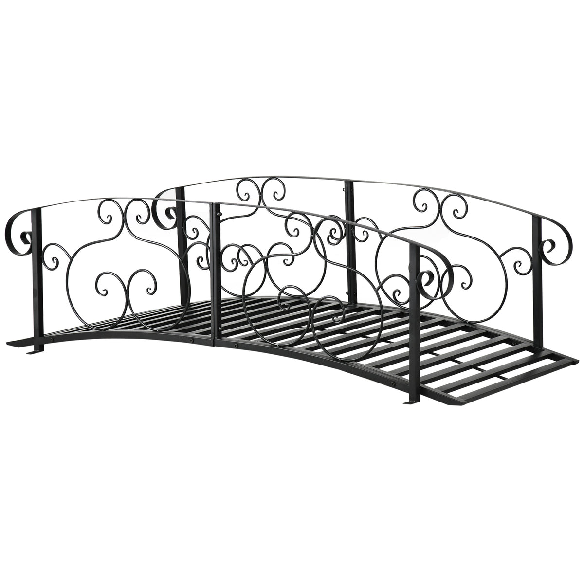 Outsunny 184cm Metal Arch Garden Bridge in Black