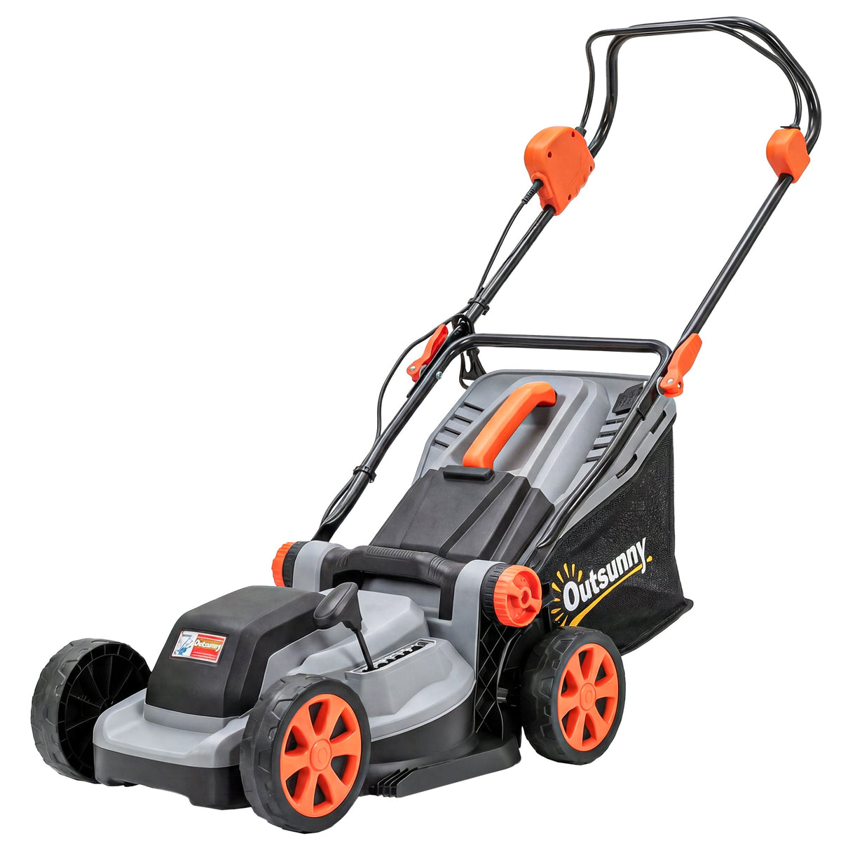 Outsunny 18V Cordless Lawnmower with 2 x 4Ah Batteries in Light Grey