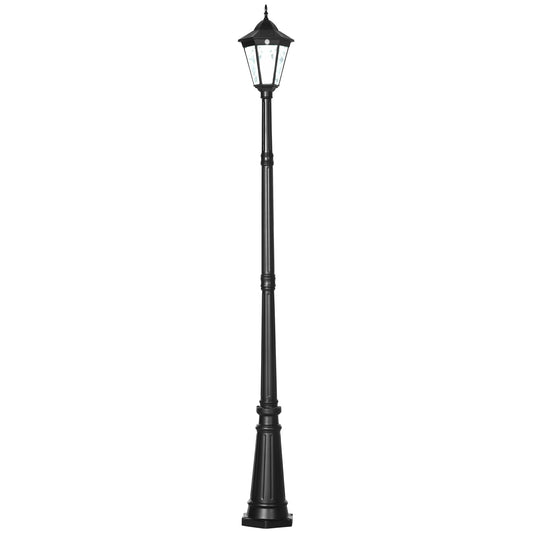 Outsunny 2.4 m Garden Lamp Post Light in Black