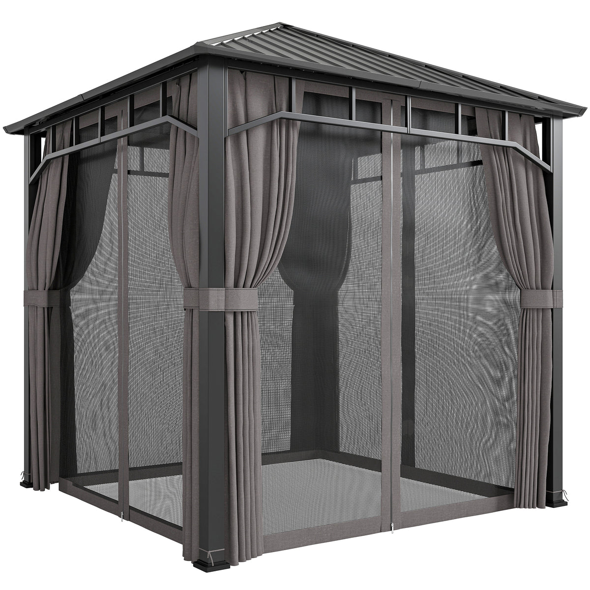 Outsunny Hardtop Gazebo with Galvanised Steel Roof in Dark Grey