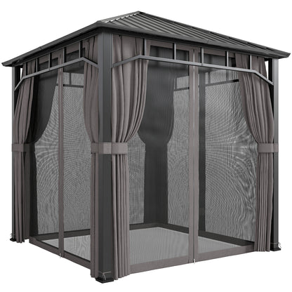 Outsunny Hardtop Gazebo with Galvanised Steel Roof in Dark Grey