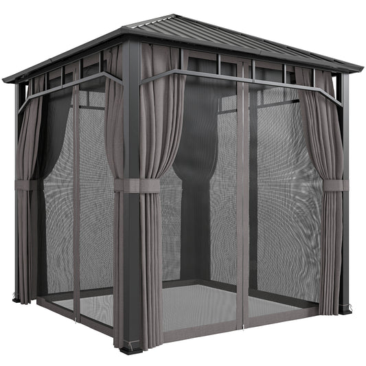 Outsunny Hardtop Gazebo with Galvanised Steel Roof in Dark Grey