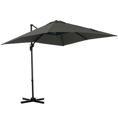 Outsunny Patio Offset Parasol in Grey