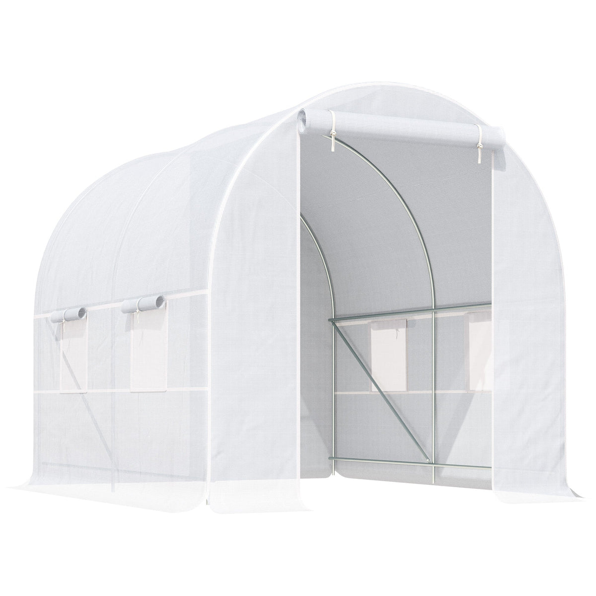 Outsunny Polytunnel Greenhouse in White