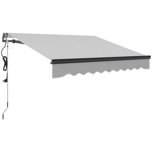 Outsunny Electric Awning with Remote Controller in Light Grey