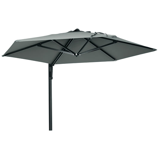 Outsunny 2.5m Wall Mounted Parasol in Grey