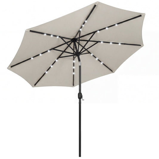 Outsunny 2.6 m Garden Parasol Umbrella in Light Grey