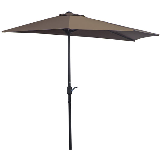 Outsunny 2.7m Balcony Half Parasol in Brown