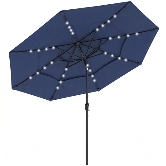Outsunny 2.8 m Garden Parasol Umbrella in Navy Blue