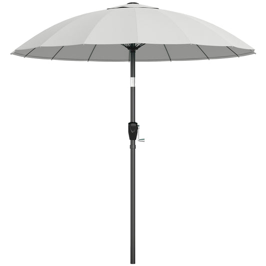 Outsunny 2 m Shanghai Garden Parasol Umbrella in Light Grey
