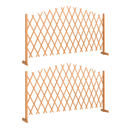 Outsunny 2 Pack Expanding Fence Panels in Brown