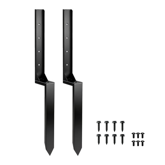 Outsunny 2 Pack Fence Post Repair Kit in Black