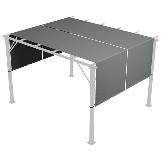 Outsunny 2 Pcs UV Protection Pergola Replacement Canopy in Dark Grey