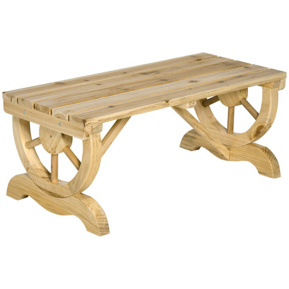 Outsunny 2-Person Garden Bench in a Natural Wood Finish