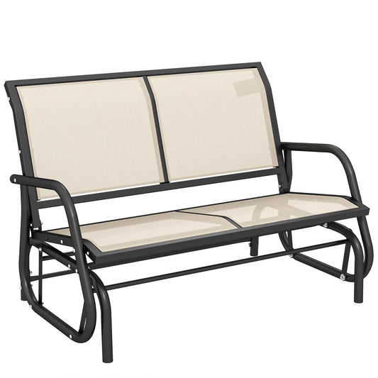 Outsunny 2-Person Outdoor Glider Bench in Cream