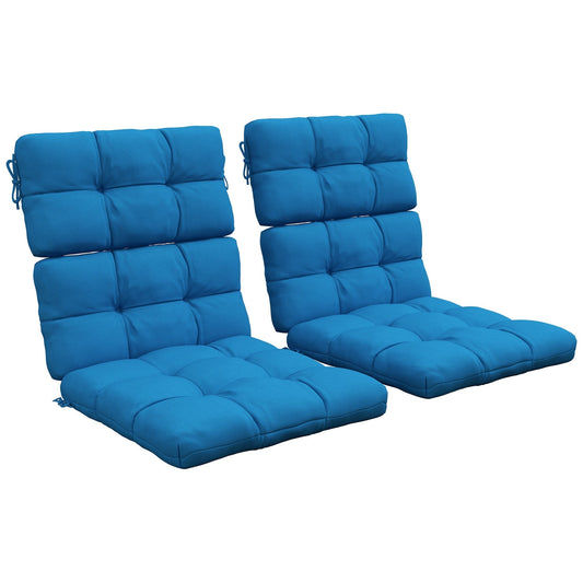 Outsunny 2-Piece Seat Cushion Replacement with Backrest in Blue