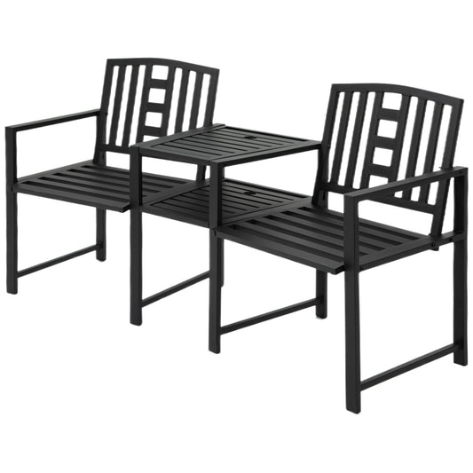 Outsunny 2 Seat Garden Chair in Black