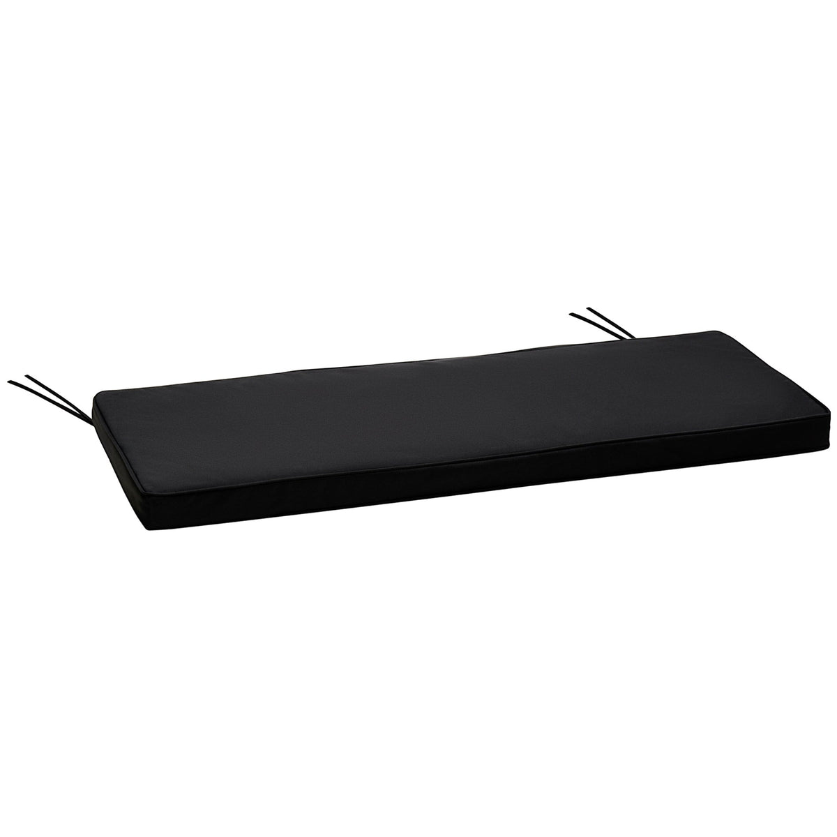 Outsunny 2-Seater Garden Bench Cushion with Ties in Black