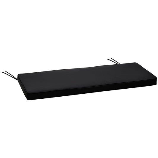 Outsunny 2-Seater Garden Bench Cushion with Ties in Black